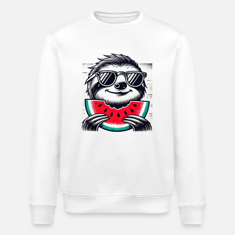 Pastèque paresseuse - Sweat bio ROLLER Stanley/Stella Unisexe - blanc