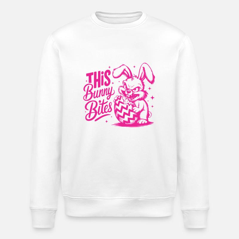 This Bunny Bites - Stanley/Stella Unisex Bio-Sweatshirt ROLLER - Weiß