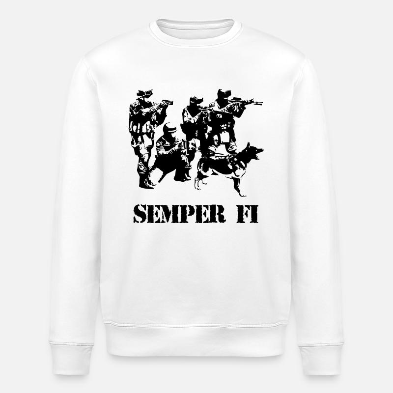 Semper Fi - Stanley/Stella ROLLER Unisex Organic Sweatshirt - white