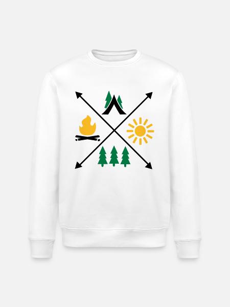 Camping - Stanley/Stella ROLLER Unisex Organic Sweatshirt - white