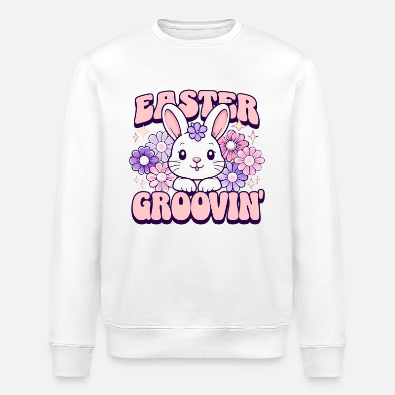 Easter Groovin - Stanley/Stella Unisex Bio-Sweatshirt ROLLER - Weiß