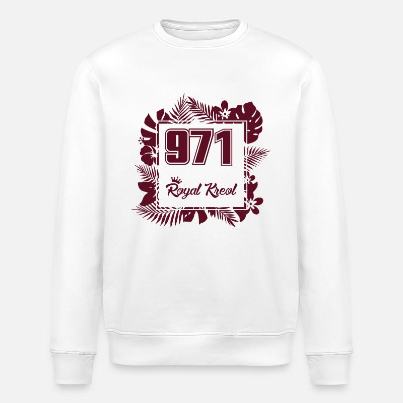 royal kreol 971 Guadeloupe - Sweat bio ROLLER Stanley/Stella Unisexe - blanc