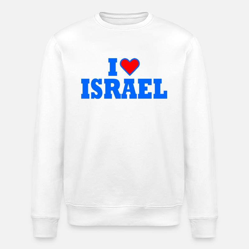 I love israel - Stanley/Stella Unisex Bio-Sweatshirt ROLLER - Weiß