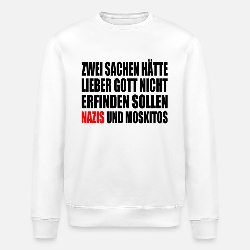 Fck nzs - nazis und moskitos - Stanley/Stella Unisex Bio-Sweatshirt ROLLER - Weiß