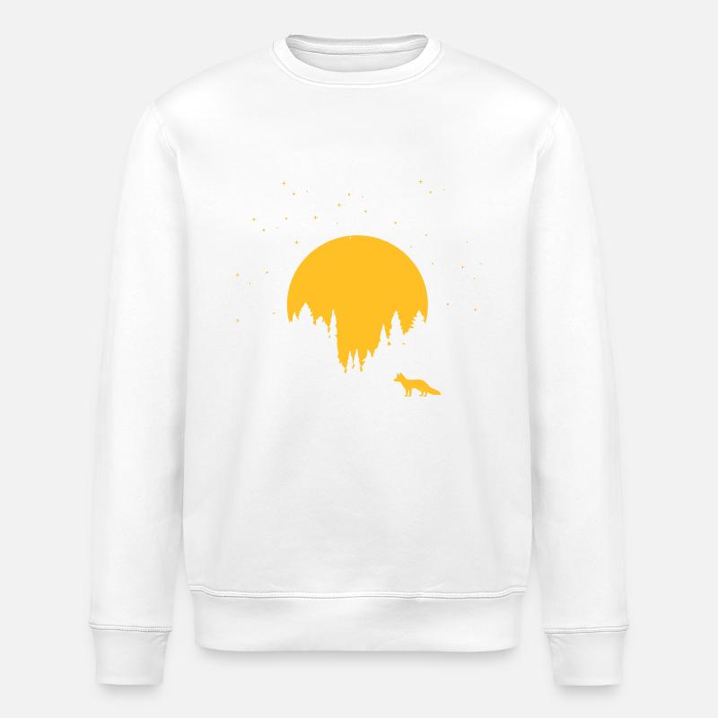 Fox and Moon - Stanley/Stella ROLLER Unisex Organic Sweatshirt - white