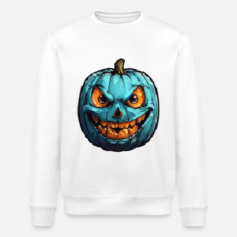 Halloween Kürbis - Stanley/Stella Unisex Bio-Sweatshirt ROLLER - Weiß