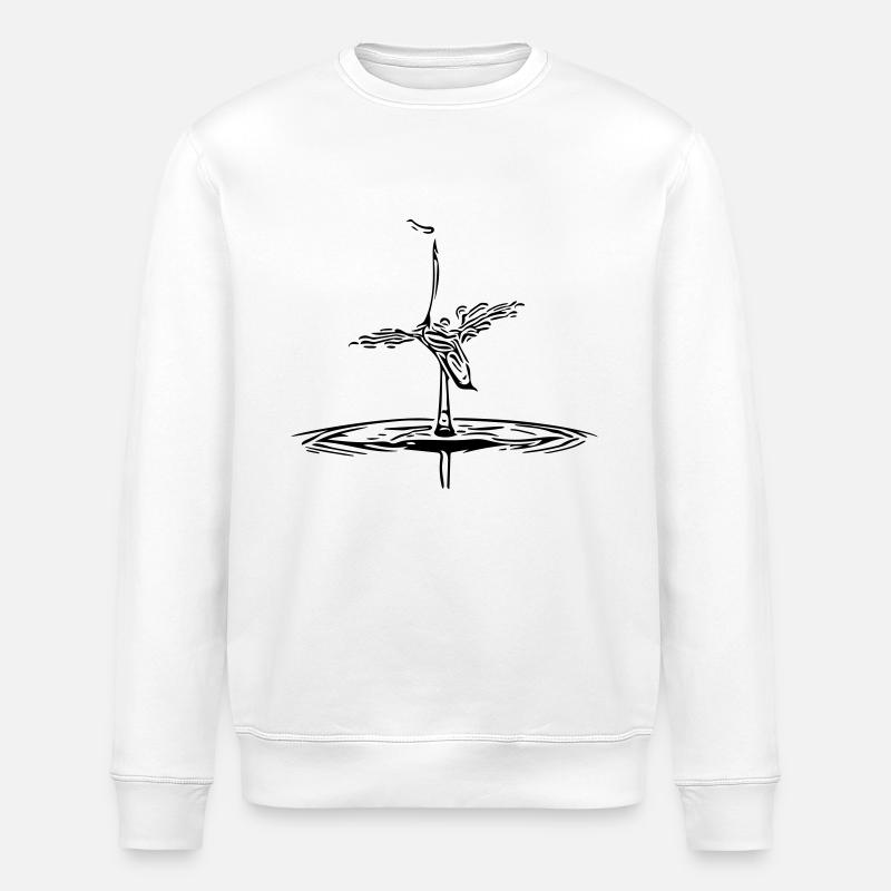 Silhouette d'oiseau héron - Sweat bio ROLLER Stanley/Stella Unisexe - blanc