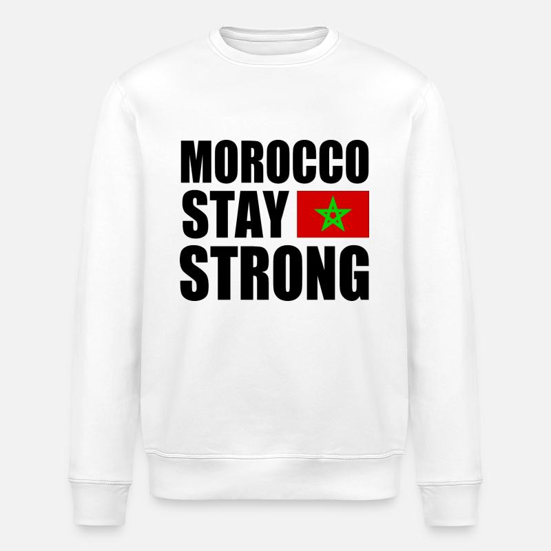 Morocco stay strong - Sweat bio ROLLER Stanley/Stella Unisexe - blanc
