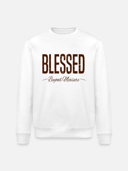 BLESSED Beyond Measure grunge - Stanley/Stella ROLLER Unisex Organic Sweatshirt - white