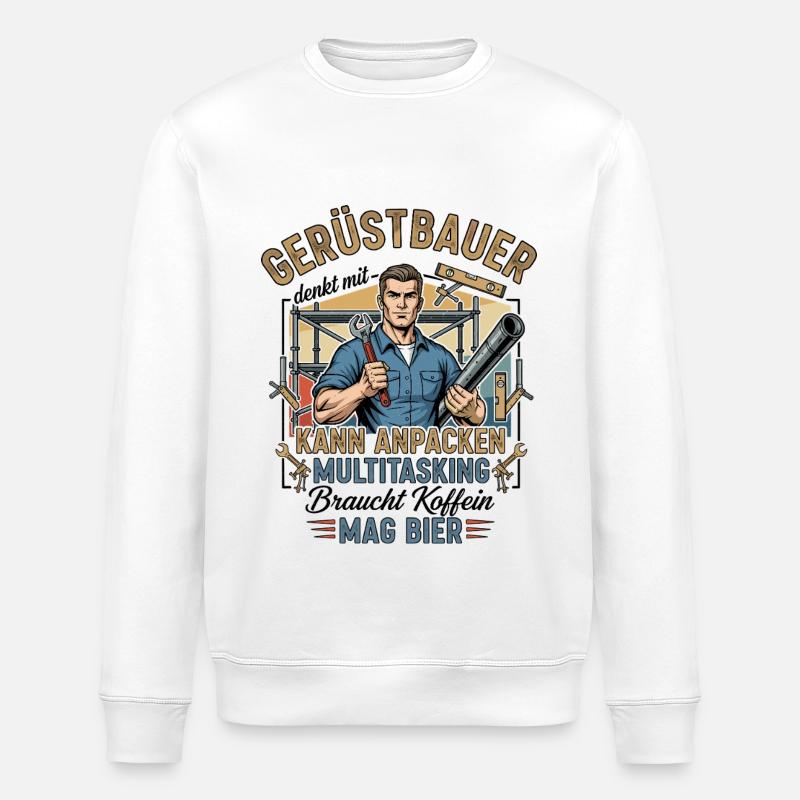 Le constructeur d’échafaudages - Sweat bio ROLLER Stanley/Stella Unisexe - blanc