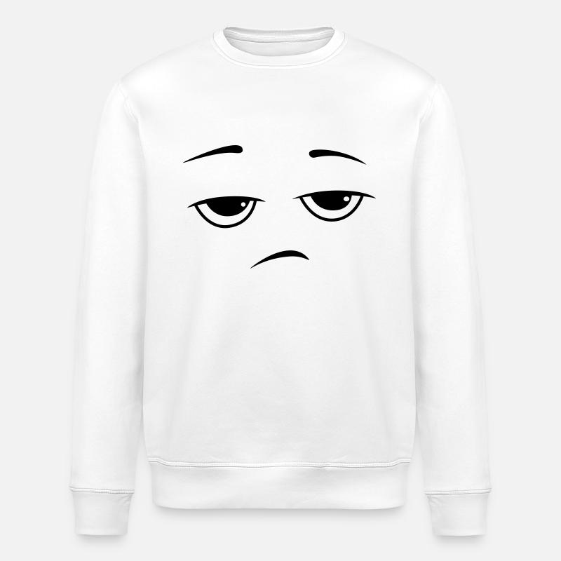 Bored Smile Smiley - Stanley/Stella Unisex Bio-Sweatshirt ROLLER - Weiß