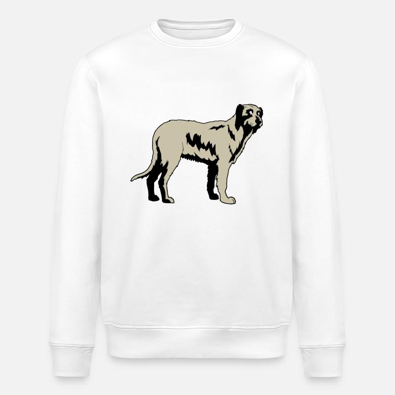 Awesome Irish Wolfhound - Stanley/Stella ROLLER Unisex Organic Sweatshirt - white