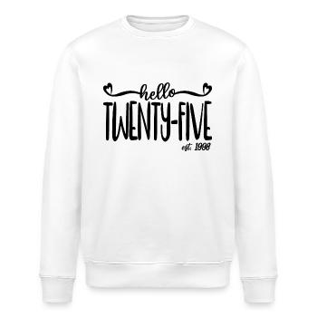 25. Geburtstag Frauen Hallo Fünfundzwanzig Est. 1998 - Stanley/Stella Unisex Bio-Sweatshirt ROLLER - Weiß - Vorne - Nik (191cm)