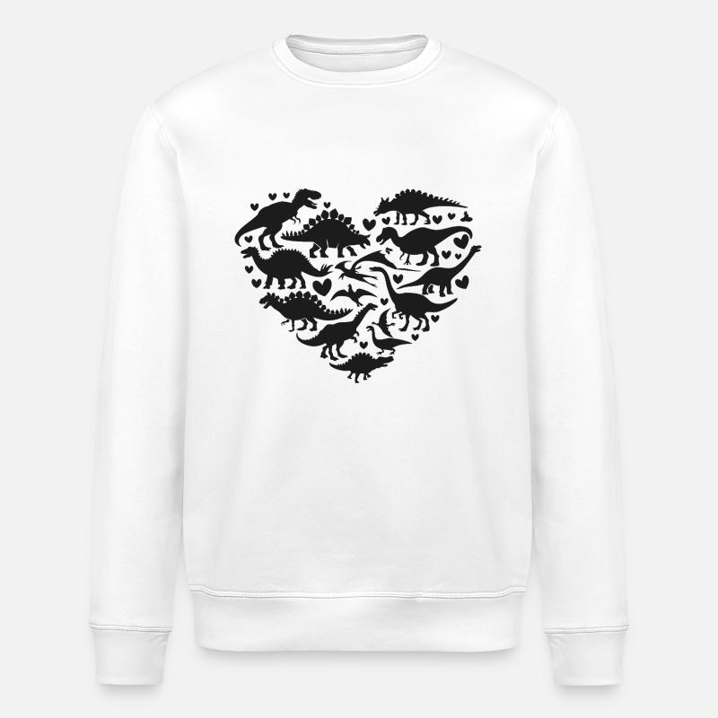 Dinosaurier Herz - Stanley/Stella Unisex Bio-Sweatshirt ROLLER - Weiß