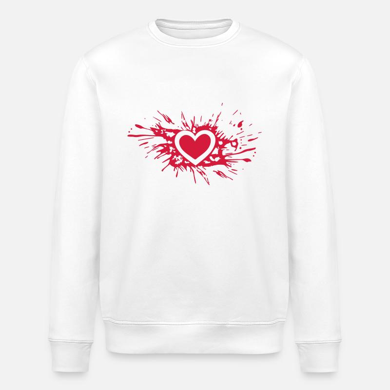 Herz - Stanley/Stella Unisex Bio-Sweatshirt ROLLER - Weiß