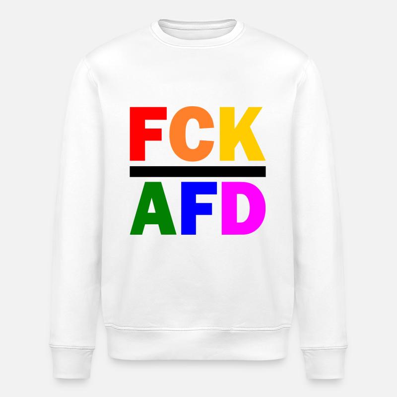 Fck afd - Stanley/Stella Unisex Bio-Sweatshirt ROLLER - Weiß