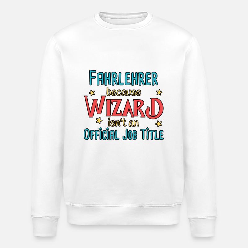 Kørelærer Wizard Køreskole - Stanley/Stella økologisk unisex-sweatshirt ROLLER - hvid