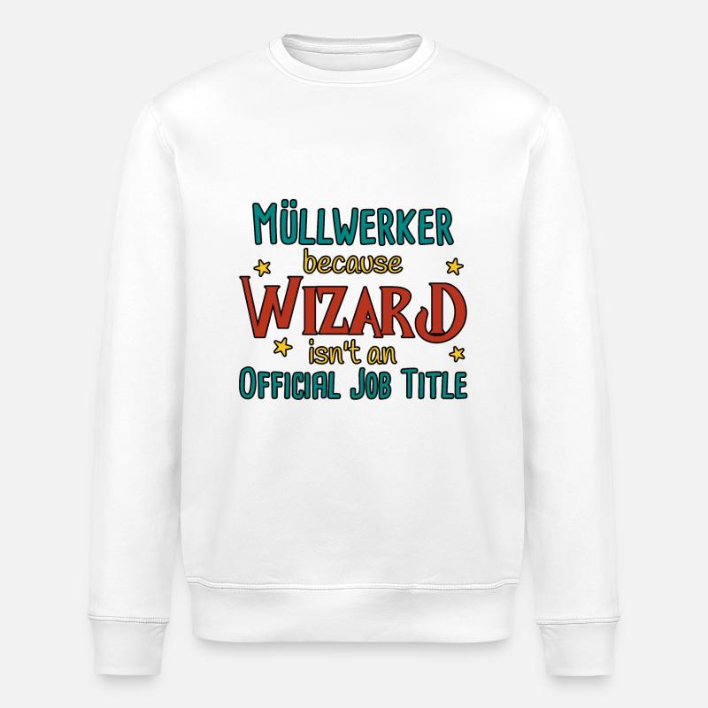 Müllwerker Wizard - Stanley/Stella Unisex Bio-Sweatshirt ROLLER - Weiß