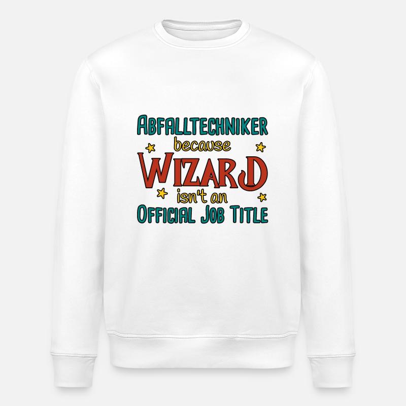 Waste Technician Wizard - Stanley/Stella ROLLER Unisex Organic Sweatshirt - white