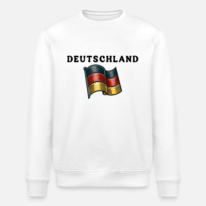 Deutschlandfahne - Stanley/Stella Unisex Bio-Sweatshirt ROLLER - Weiß