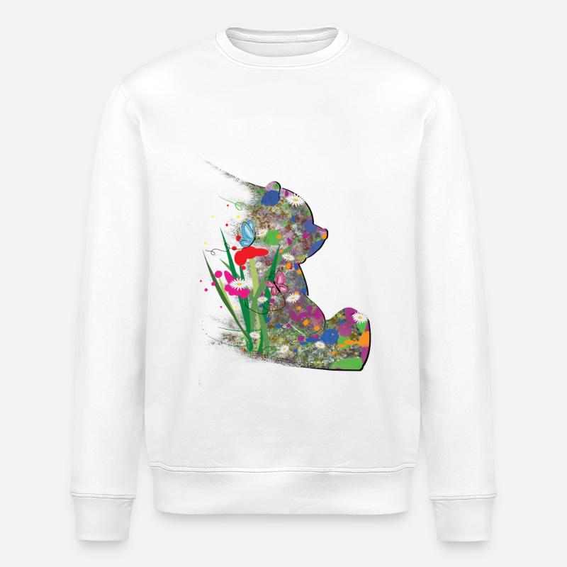 Teddybär, Sommer, Abstrakt, Schmetterling - Stanley/Stella Unisex Bio-Sweatshirt ROLLER - Weiß