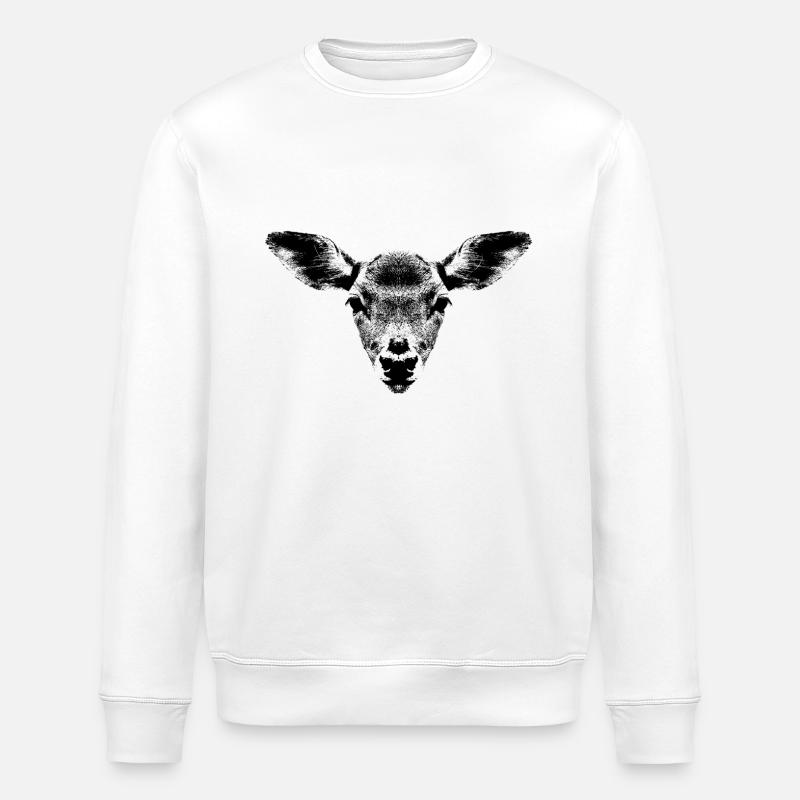 Reh Portrait / Kitz - Stanley/Stella Unisex Bio-Sweatshirt ROLLER - Weiß