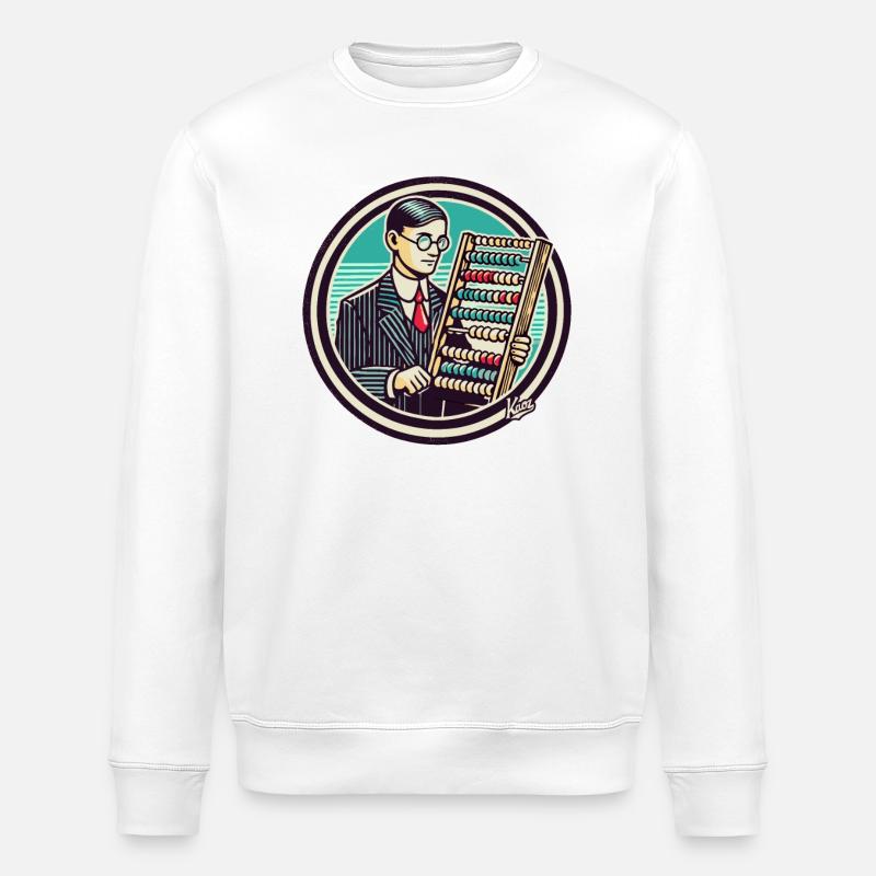 Math Professional: The Human Abacus - Stanley/Stella ROLLER Unisex Organic Sweatshirt - white