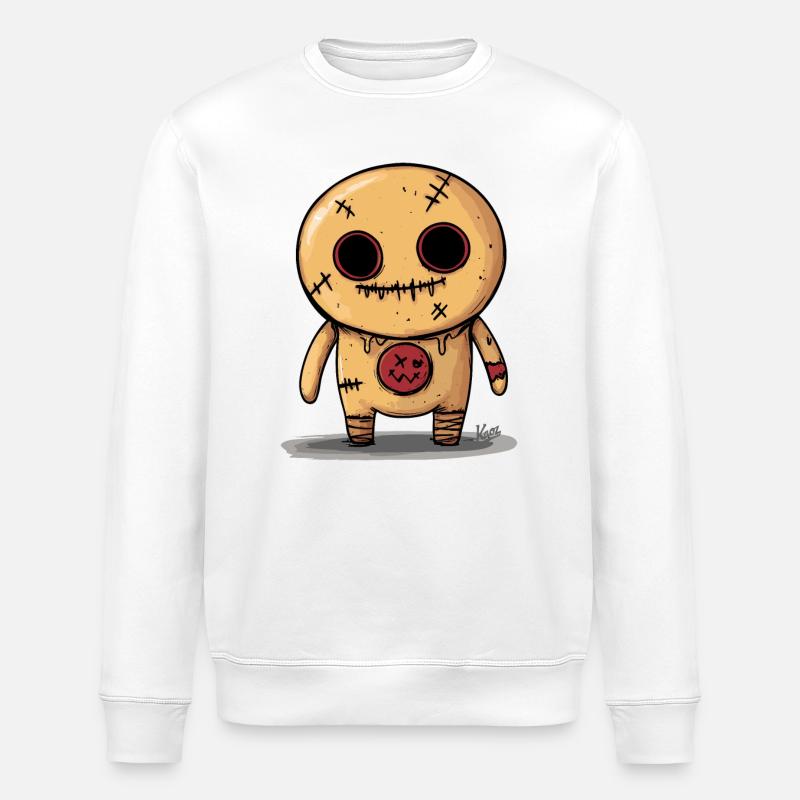 Voodoo-Lebkuchen-Puppe - Stanley/Stella Unisex Bio-Sweatshirt ROLLER - Weiß