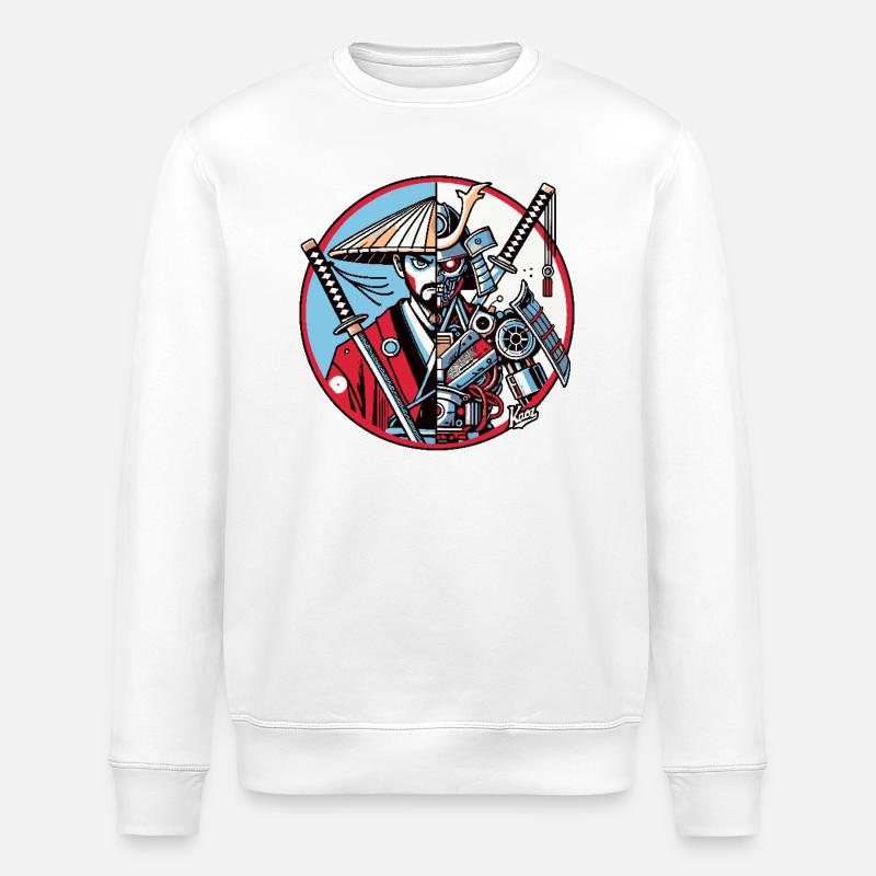 Samurai-Ronin oder Mecha-Shogun - Stanley/Stella Unisex Bio-Sweatshirt ROLLER - Weiß