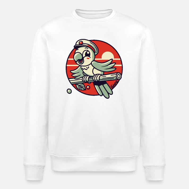 Capitaine Perroquet de la jungle - Sweat bio ROLLER Stanley/Stella Unisexe - blanc