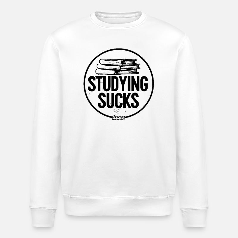 Learning is stupid - Stanley/Stella ROLLER Unisex Organic Sweatshirt - white