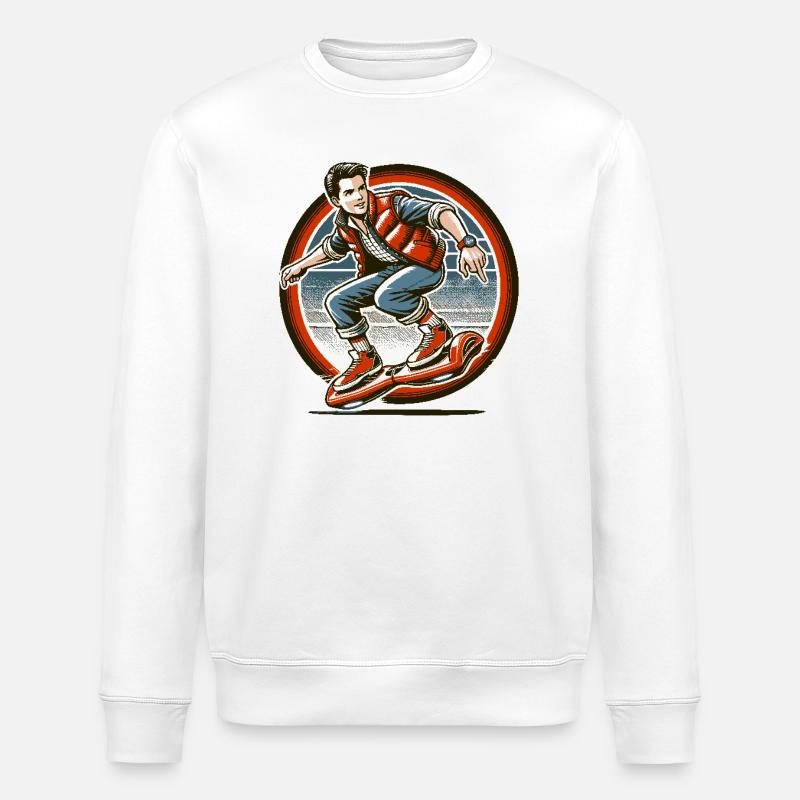 Hoverboarding ist zeitloser Spaß - Stanley/Stella Unisex Bio-Sweatshirt ROLLER - Weiß