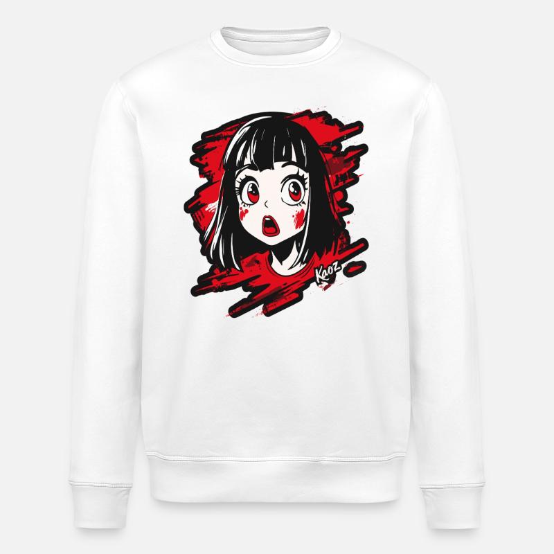 Cartoon-Mädchen - Stanley/Stella Unisex Bio-Sweatshirt ROLLER - Weiß