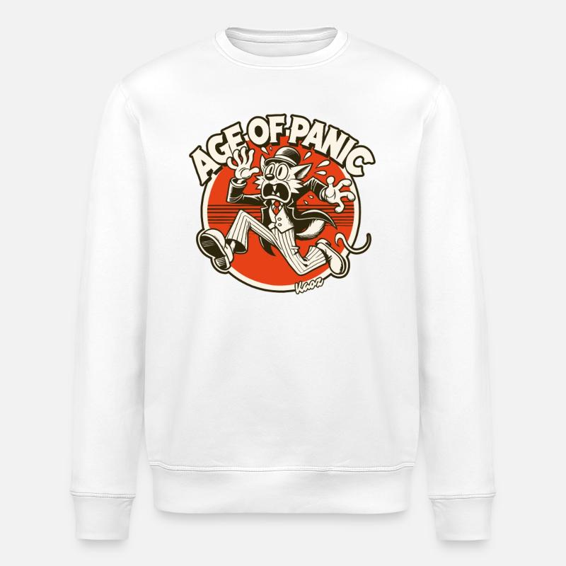 Dandy-Kater im Zeitalter der Panik - Stanley/Stella Unisex Bio-Sweatshirt ROLLER - Weiß