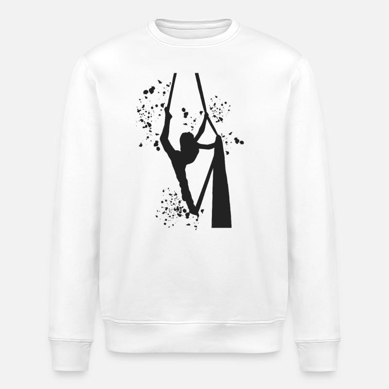 Vertikaltuch Luftakrobatik Aerial Silk - Stanley/Stella Unisex Bio-Sweatshirt ROLLER - Weiß