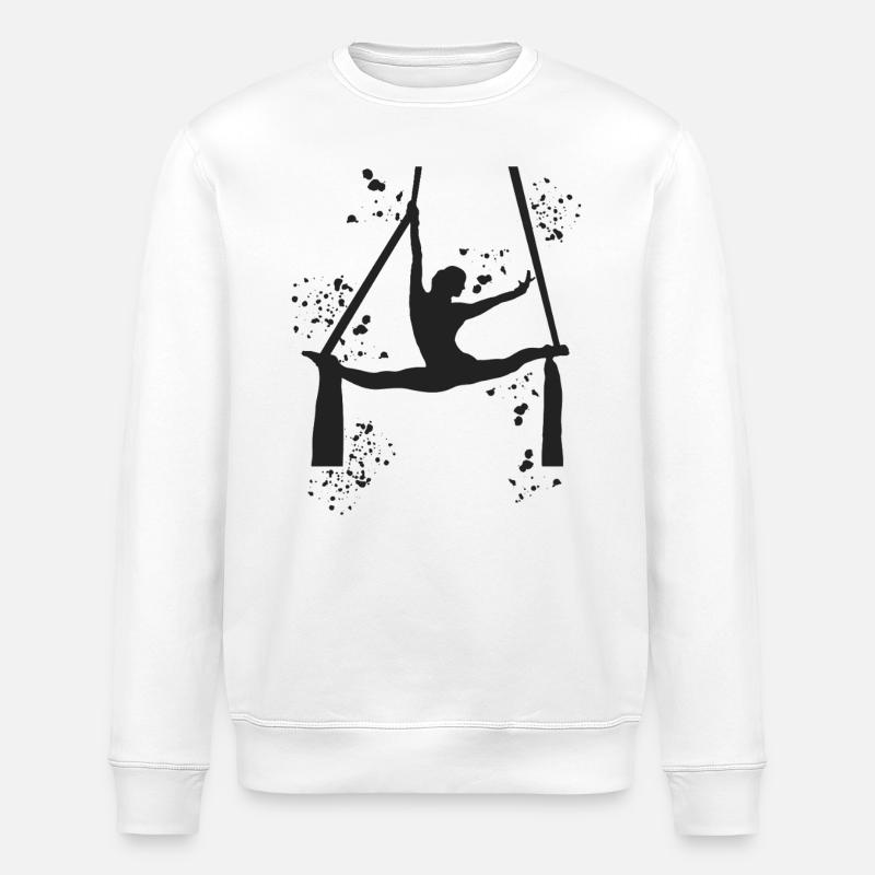 Vertikaltuch Luftakrobatik Aerial Silk - Stanley/Stella Unisex Bio-Sweatshirt ROLLER - Weiß