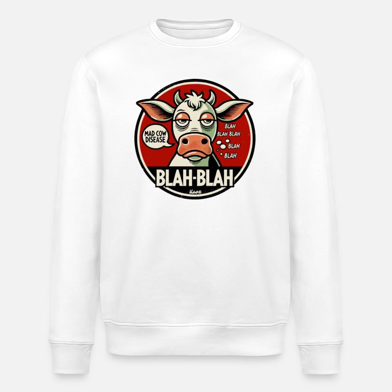 Vache bla-bla - Sweat bio ROLLER Stanley/Stella Unisexe - blanc