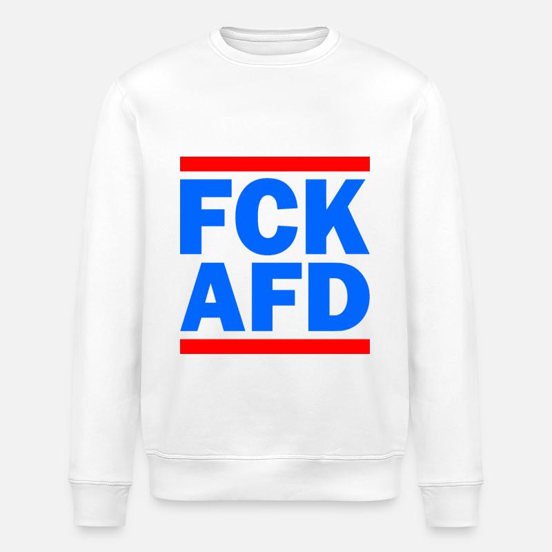 Fck afd - Stanley/Stella Unisex Bio-Sweatshirt ROLLER - Weiß