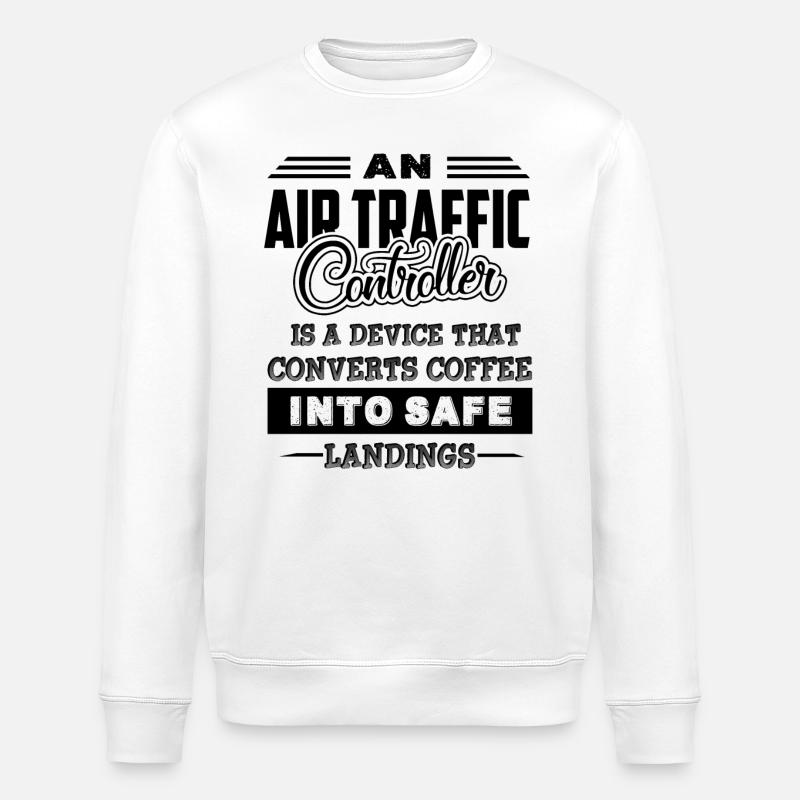 Air Traffic Controller - Stanley/Stella ROLLER Unisex Organic Sweatshirt - white