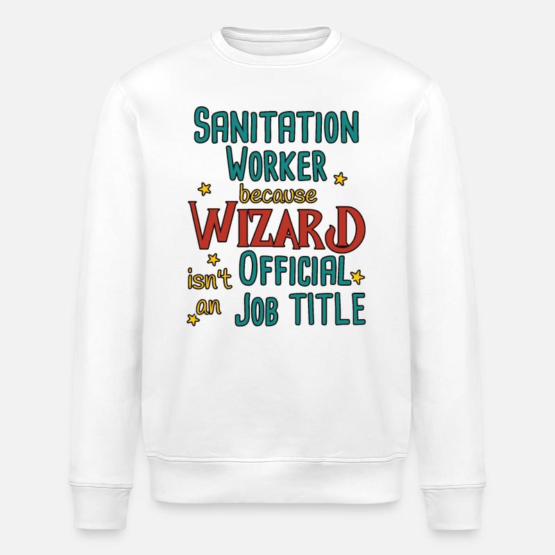 Sanitation worker Wizard - Stanley/Stella ROLLER Unisex Organic Sweatshirt - white