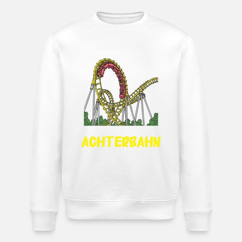 Achterbahn Freizeitpark Roller Coaster - Stanley/Stella Unisex Bio-Sweatshirt ROLLER - Weiß