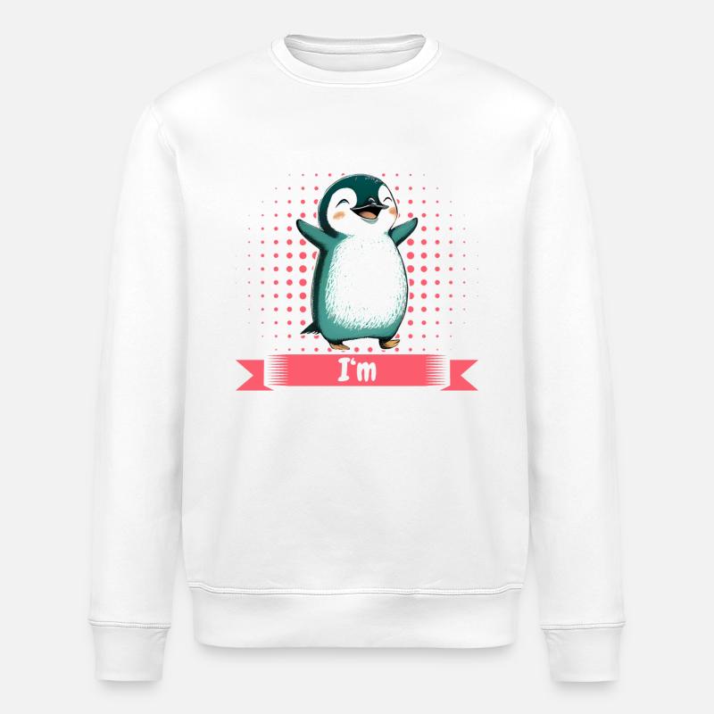 Pinguin Pinguine Tier - Stanley/Stella Unisex Bio-Sweatshirt ROLLER - Weiß
