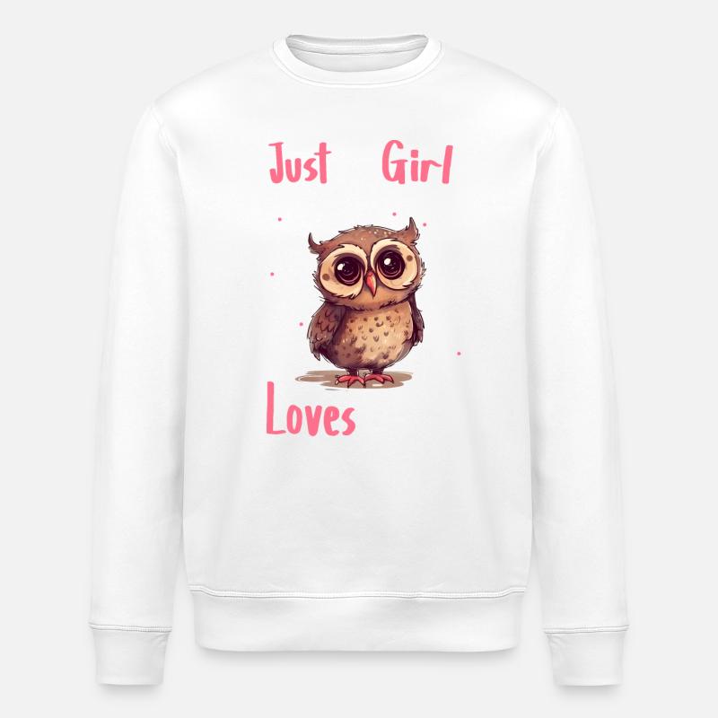 Eule Vogel Tier Eulen - Stanley/Stella Unisex Bio-Sweatshirt ROLLER - Weiß