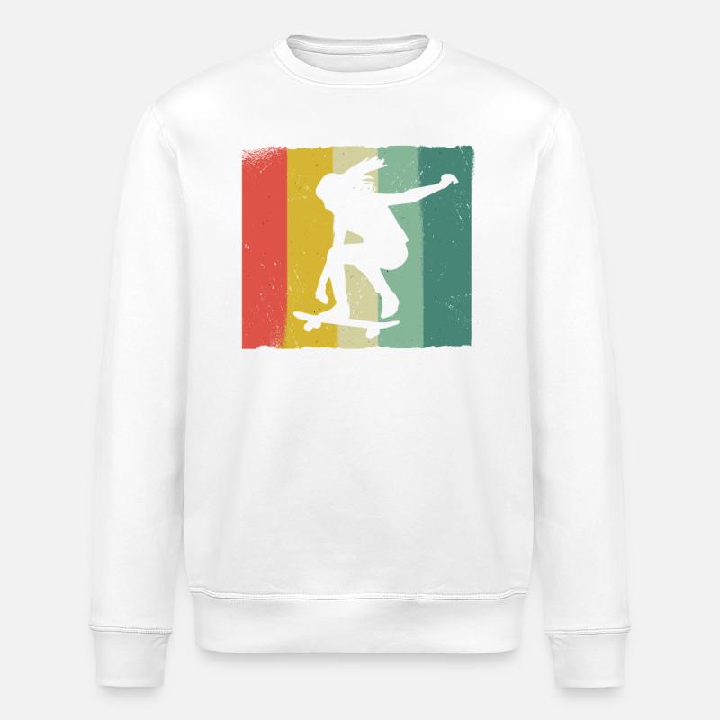 Skateboarding Skater Skateboard Skateboarder - Stanley/Stella ROLLER Unisex Organic Sweatshirt - white