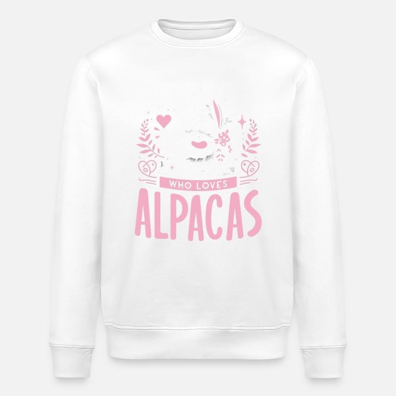 Alpaka Llama - Stanley/Stella Unisex Bio-Sweatshirt ROLLER - Weiß