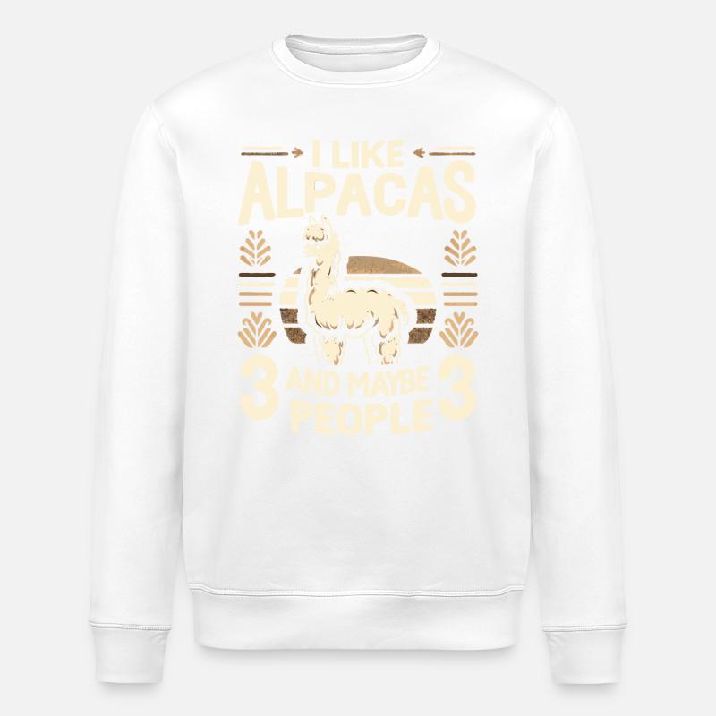 Alpaka Llama - Stanley/Stella Unisex Bio-Sweatshirt ROLLER - Weiß