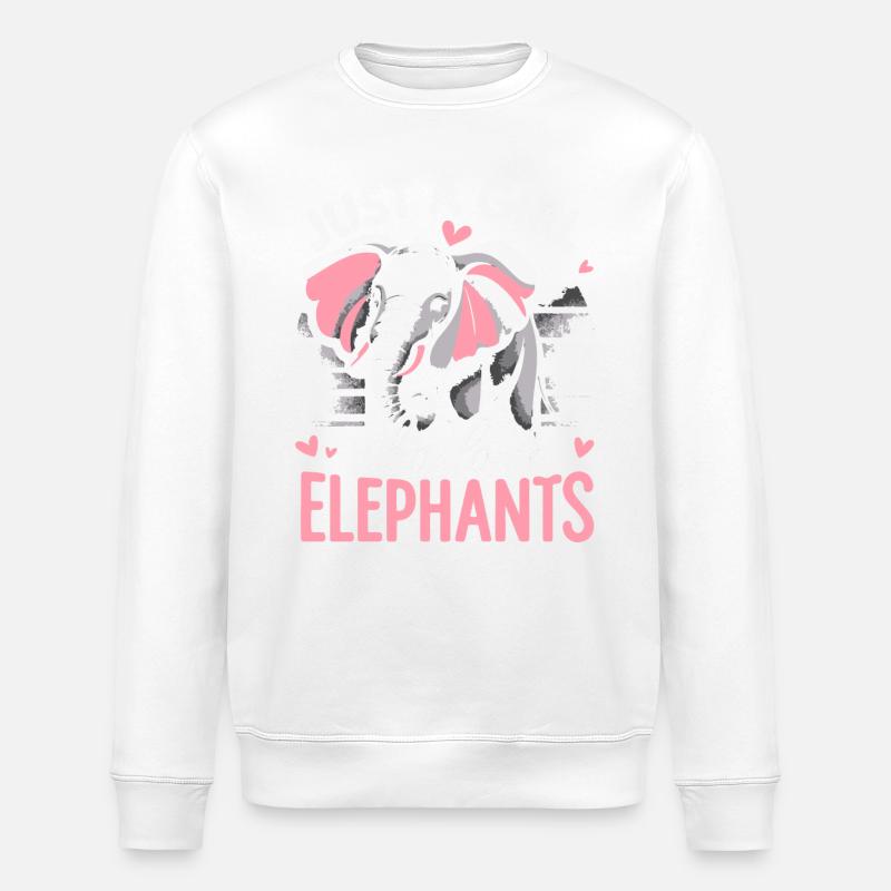 Elefant Tier Elefanten Zoo - Stanley/Stella Unisex Bio-Sweatshirt ROLLER - Weiß