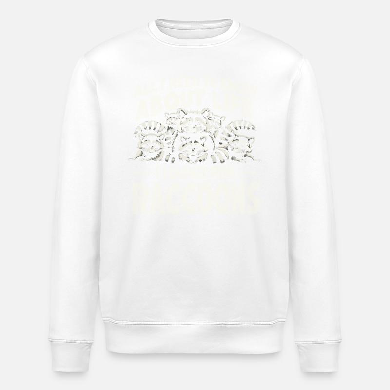 Raton laveur - Sweat bio ROLLER Stanley/Stella Unisexe - blanc