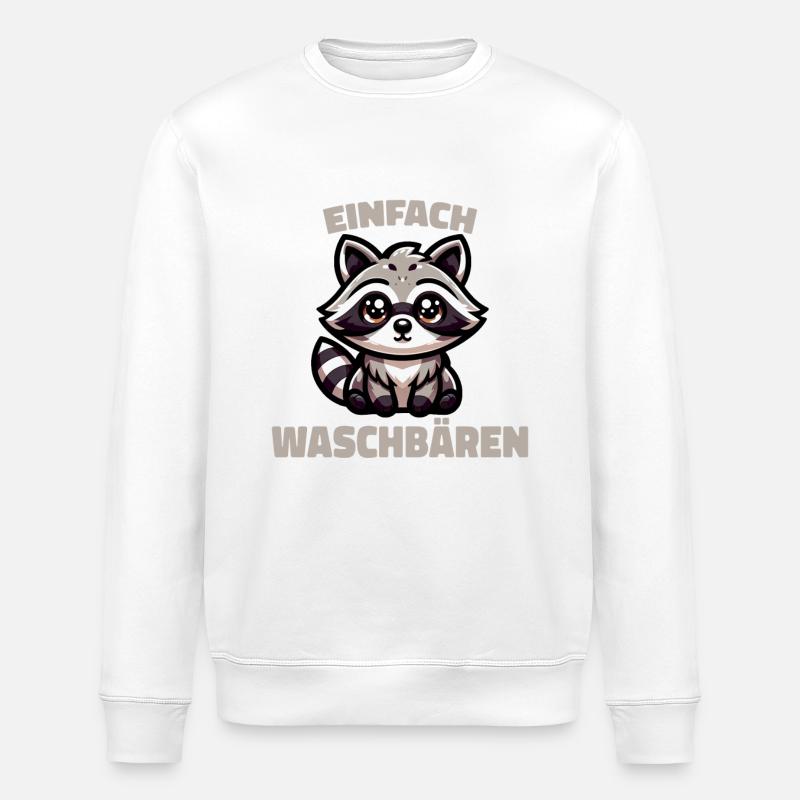 Waschbär Tier Barbados-Waschbär - Stanley/Stella Unisex Bio-Sweatshirt ROLLER - Weiß