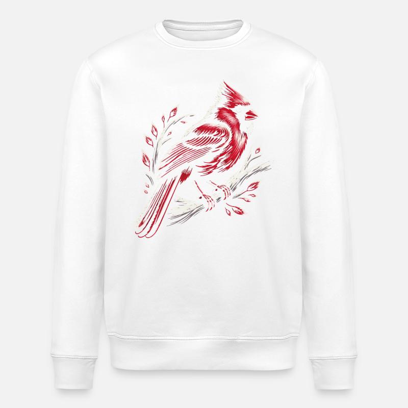 Kardinal Rotkardinal Vogel Roter Kardinal - Stanley/Stella Unisex Bio-Sweatshirt ROLLER - Weiß